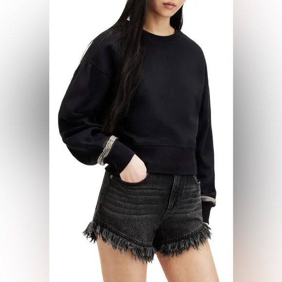 All Saints Sweaters - All Saints | NWT Black Embellished Robin Sweater
